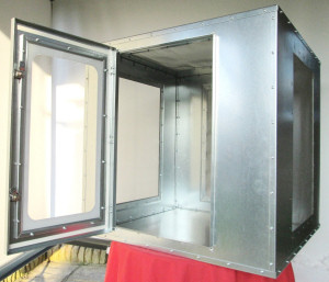 Aphid cage with door open
