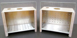 Bee study cages with ventilation holes in different places