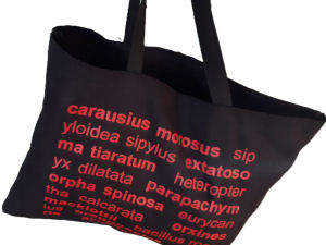 Tote bag printed with stick insect names